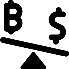 Crypto Currency Bitcoin Dollar Unequal 1 Icon from Ultimate Bold Set