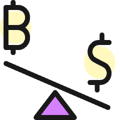 Crypto Currency Bitcoin Dollar Unequal 1 Icon from Ultimate Colors Set