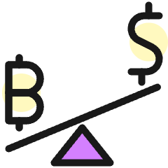 Crypto Currency Bitcoin Dollar Unequal Icon from Ultimate Colors Set
