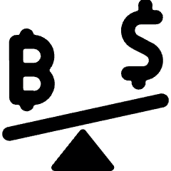 Crypto Currency Bitcoin Dollar Unequal Icon from Ultimate Bold Set