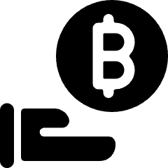 Crypto Currency Bitcoin Give Icon from Ultimate Bold Set