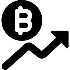 Crypto Currency Bitcoin Increase Icon from Ultimate Bold Set