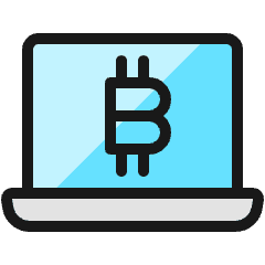 Crypto Currency Bitcoin Laptop Icon from Ultimate Colors Set