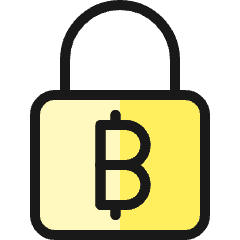 Crypto Currency Bitcoin Lock Icon from Ultimate Colors Set