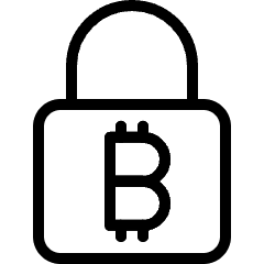 Crypto Currency Bitcoin Lock Icon from Ultimate Light Set