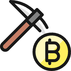 Crypto Currency Bitcoin Mining Icon from Ultimate Colors Set