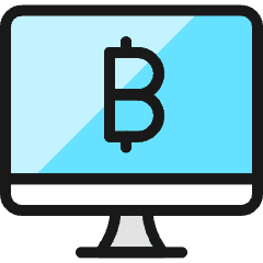 Crypto Currency Bitcoin Monitor Icon from Ultimate Colors Set