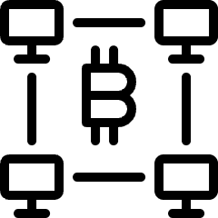 Crypto Currency Bitcoin Monitor Mining Icon from Ultimate Light Set