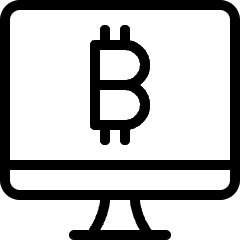 Crypto Currency Bitcoin Monitor Icon from Ultimate Light Set