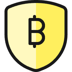 Crypto Currency Bitcoin Shield Icon from Ultimate Colors Set