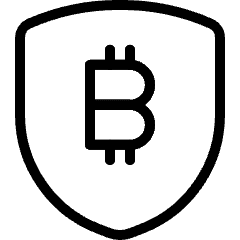 Crypto Currency Bitcoin Shield Icon from Ultimate Light Set