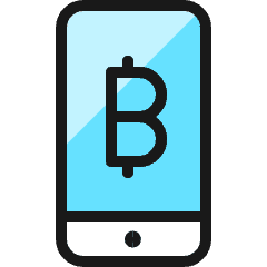 Crypto Currency Bitcoin Smartphone Icon from Ultimate Colors Set