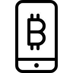 Crypto Currency Bitcoin Smartphone Icon from Ultimate Light Set