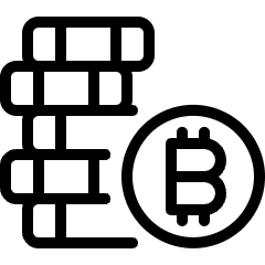 Crypto Currency Bitcoin Stack Coins Icon from Ultimate Light Set