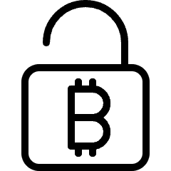 Crypto Currency Bitcoin Unlock Icon from Ultimate Light Set