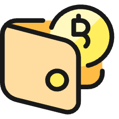 Crypto Currency Bitcoin Wallet Open Icon from Ultimate Colors Set