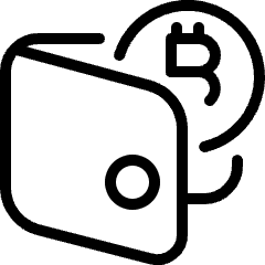 Crypto Currency Bitcoin Wallet Open Icon from Ultimate Light Set