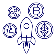 Crypto Rocket Illustration from UX Line Set