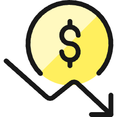 Currency Dollar Decrease Icon from Ultimate Colors Set