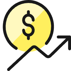 Currency Dollar Increase Icon from Ultimate Colors Set