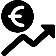 Currency Euro Increase Icon from Ultimate Bold Set