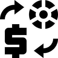 Currency Exchange Gambling Chips Icon from Nova Solid Set