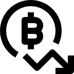 Currency Exchange Rate Bitcoin Decrease Icon from Nova Line Set