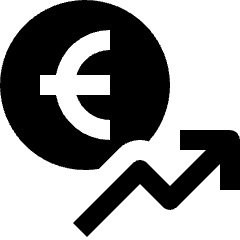 Currency Exchange Rate Euro Increase Icon from Nova Solid Set