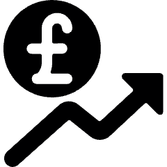 Currency Pound Increase Icon from Ultimate Bold Set