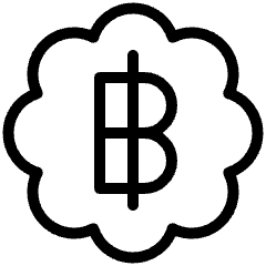 Currency Sign Baht Badge Icon from Ultimate Light Set