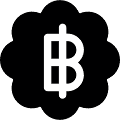 Currency Sign Baht Badge Icon from Ultimate Bold Set