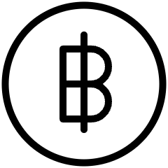 Currency Sign Baht Circle Icon from Ultimate Light Set