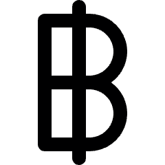 Currency Sign Baht Icon from Ultimate Bold Set