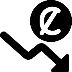 Currency Sign Colon Decrease Icon from Ultimate Bold Set