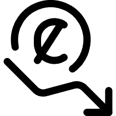 Currency Sign Colon Decrease Icon from Ultimate Regular Set