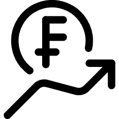 Currency Sign Franc Increase Icon from Ultimate Regular Set