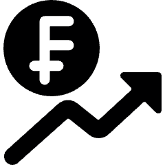 Currency Sign Franc Increase Icon from Ultimate Bold Set