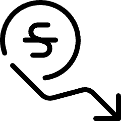 Currency Sign Hryvnia Decrease Icon from Ultimate Light Set