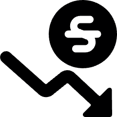 Currency Sign Hryvnia Decrease Icon from Ultimate Bold Set