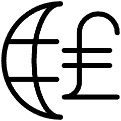 Currency Sign Liras Globe Icon from Ultimate Light Set