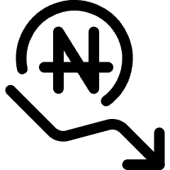 Currency Sign Nagras Decrease Icon from Ultimate Regular Set