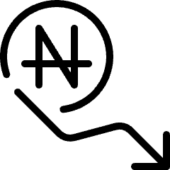 Currency Sign Nagras Decrease Icon from Ultimate Light Set