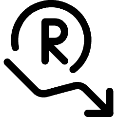 Currency Sign Rand Decrease Icon from Ultimate Regular Set