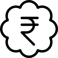 Currency Sign Rupee Badge Icon from Ultimate Light Set