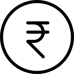 Currency Sign Rupee Circle Icon from Ultimate Light Set