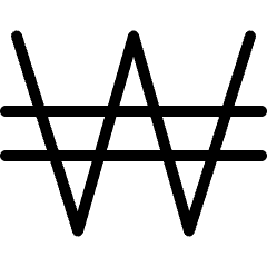 Currency Sign Won Icon from Ultimate Light Set