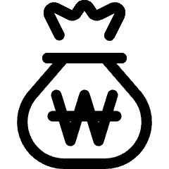 Currency Sign Won Bag Icon from Ultimate Regular Set