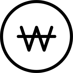Currency Sign Won Circle Icon from Ultimate Light Set