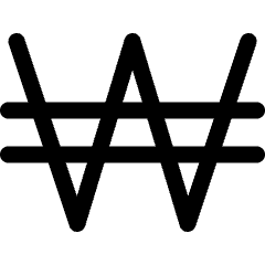 Currency Sign Won Icon from Ultimate Regular Set