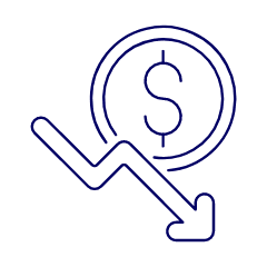 Dollar Decreasing Illustration from UX Line Set